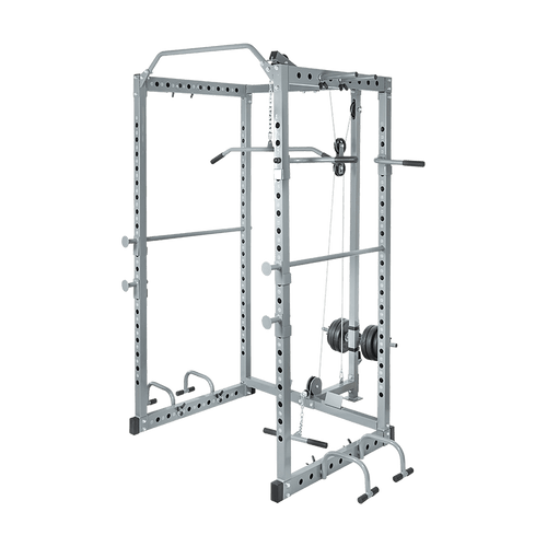 Power Rack Squat Cage Stands w Lat Pulldown Home Gym