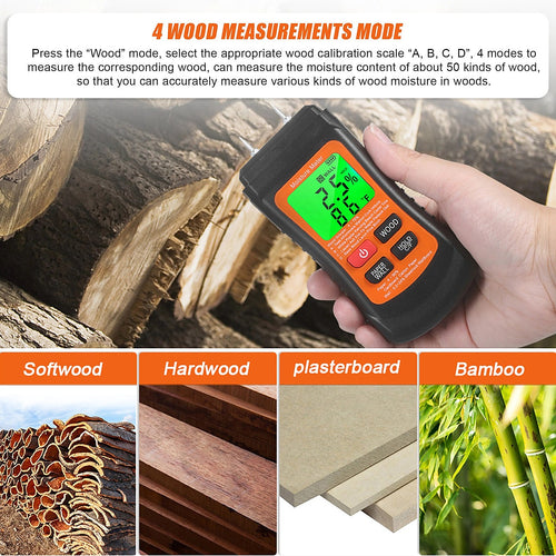 Dampness Moisture Meter – Digital Detector for Wood, Paper & Walls | Multi-Mode Tool