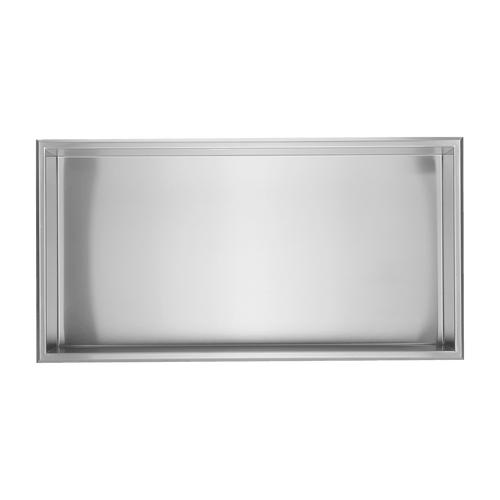641 x 336 x 101mm Shower Niche Single Shelf Organizer No Tile Needed in Stainless Steel Finish