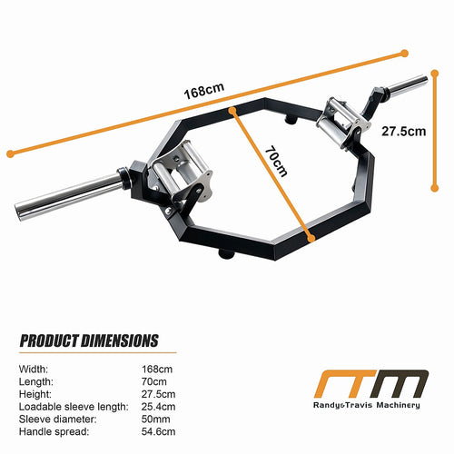 Fitness EZ Load Hex Trap Bar with Knurled Tri Grip Handles