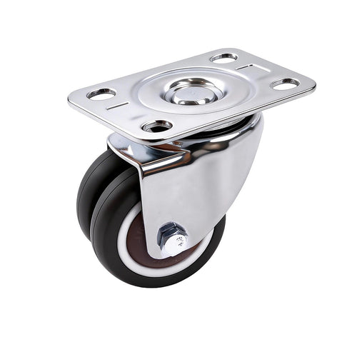 50mm Swivel Caster Wheels Set of 4 with Brakes Twin Wheel Design