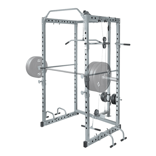 Power Rack Squat Cage Stands w Lat Pulldown Home Gym