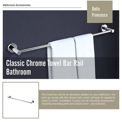 Classic Chrome Towel Bar Rail Bathroom