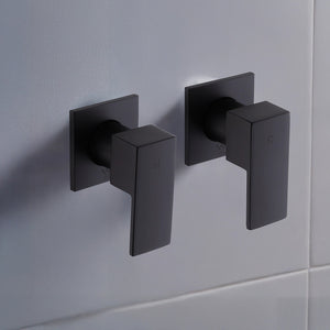 Bathroom Shower Bath Hot and Cold Square Mixer WATERMARK Certified - Black