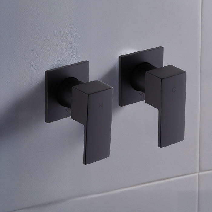 Bathroom Shower Bath Hot and Cold Square Mixer WATERMARK Certified - Black