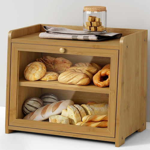 Black Bread Box – Large Kitchen Countertop Bread Storage
