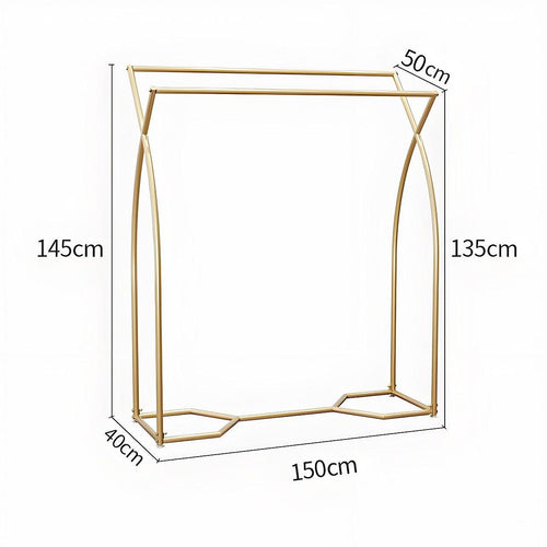 Commercial Clothing Garment Rack Retail Shop in Gold 