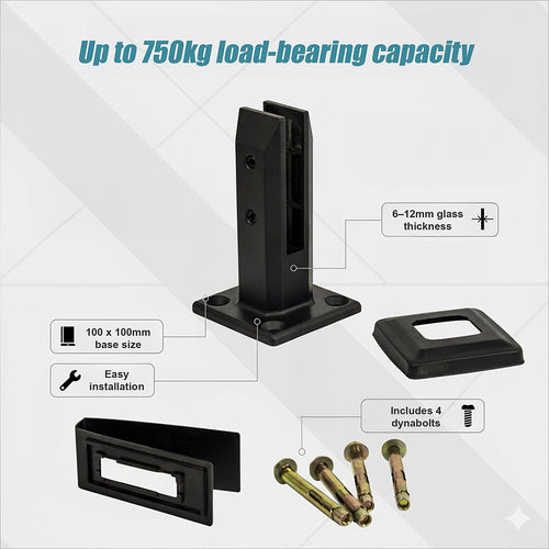 Glass Black Spigot 304 Stainless Steel Balustrade Pool Fence