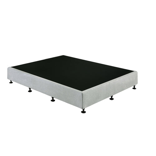 King Single Slatted Ensemble Bed Base - Grey Linen Breathable Cover
