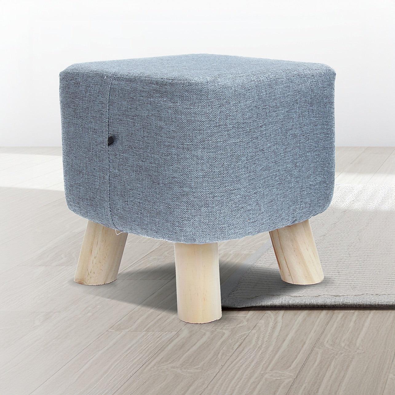 Grey Fabric Ottoman Squircle Foot Stool Pouffe Seat – Australia