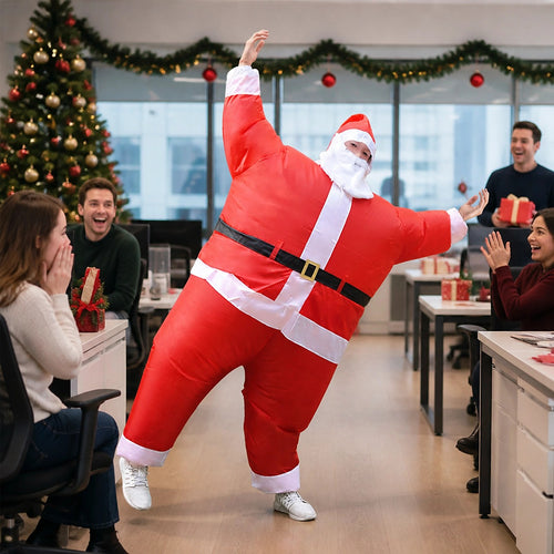 Inflatable Santa Costume Adult Fan Operated Christmas Fancy Dress Suit