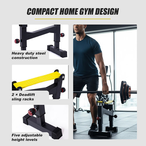 2x Deadlift Sling Racks Barbell Jack Squat Wedge Lifting Aid