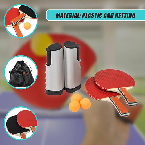 Table Tennis Game Indoor Portable Travel Ping Pong Ball Set Extendable