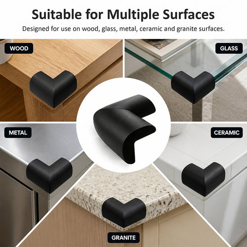 20pcs Baby Proof Corner Guards Foam Edge Protectors Black