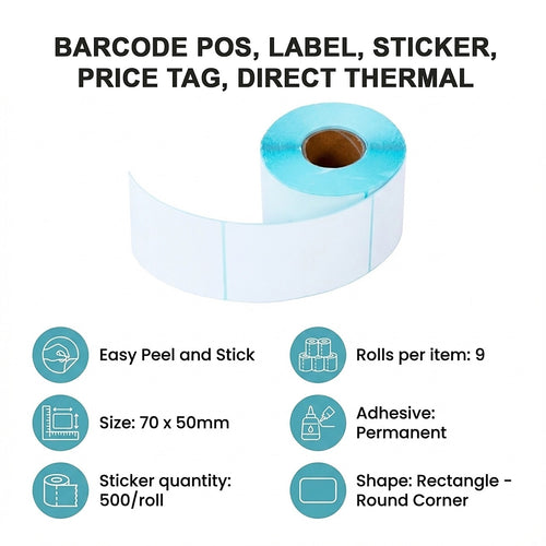 Premium Quality Barcode POS Labels, Stickers & Price Tags – Direct Thermal 70 x 50mm