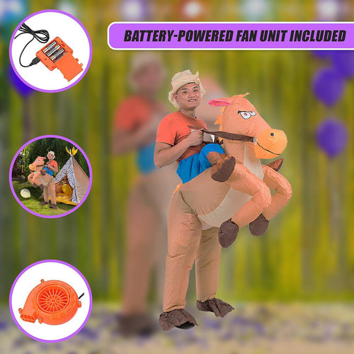 Cowboy Fancy Dress Inflatable Suit -Fan Operated Costume