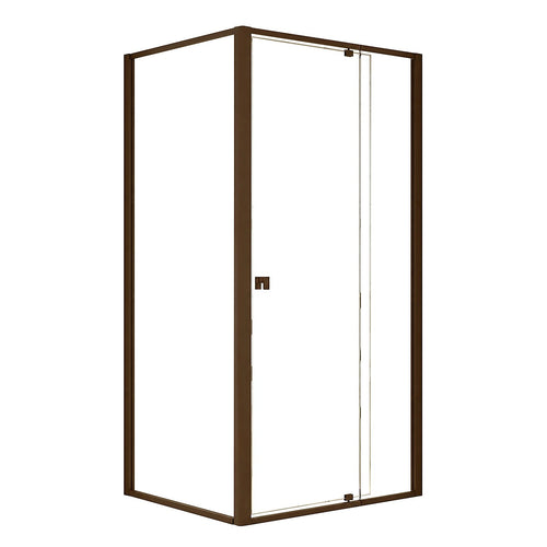Semi-Frameless Shower Screen – Dust Brown, Front: (114~122)x195cm, Side: (98~101)x195cm