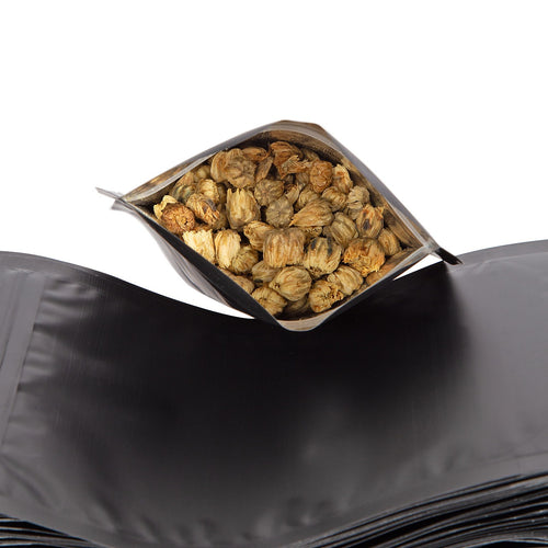 Black Aluminium Mylar Foil Stand Up Pouch 100pcs Resealable Bags