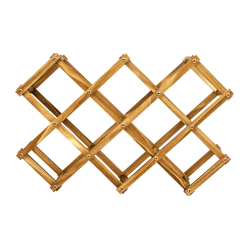 Wooden Wine Rack Freestanding 10 Bottles Countertop Storage