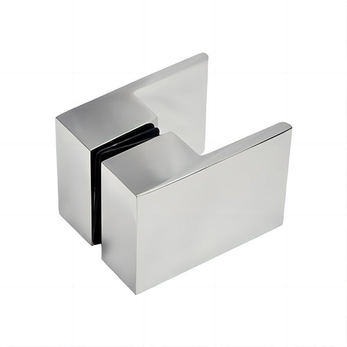 90x110cm Double Door Corner Shower Screen – Channels with Brass Hinges in Chrome, Square double pull Handles