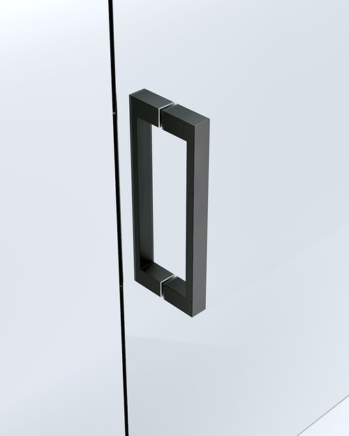 150mm Adjustable (2000x800mm) Single Door Sliding Glass Shower Screen with Shower Handle Style 3 - Black