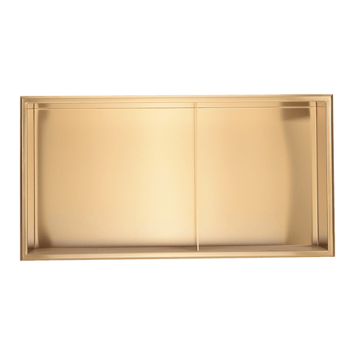 641 x 336 x 101mm Shower Niche Double Shelf Organizer No Tile Needed in Gold 