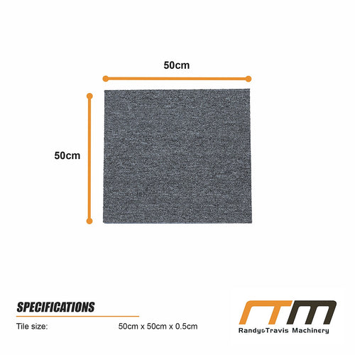 Carpet Tiles – Pack of 20 Light Grey Squares Covering Up to 5m²