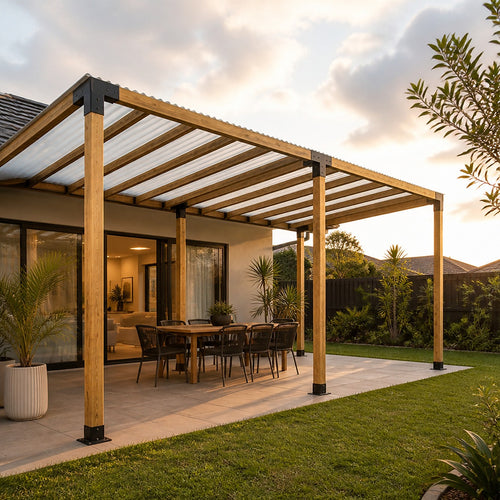 DIY Pergola Kit – Double with Top Rafters Set with Brackets