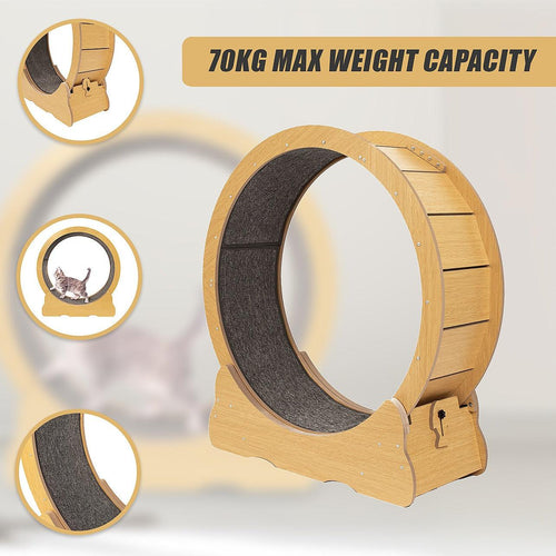 Cat Running Wheel w/ Carpet Runway Cat Exercise Wheel for Fitness Cat Treadmill 