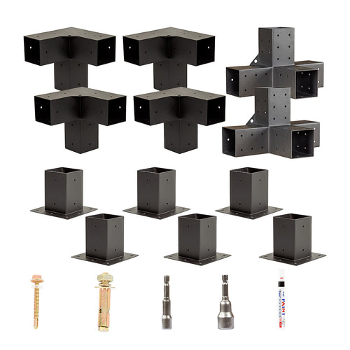 DIY Pergola Kit – Double with Coffee Screens Set with Brackets