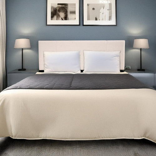 Queen Beige Linen Fabric Bed Headboard Bedhead