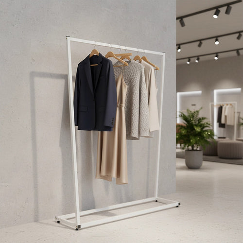 Commercial Clothing Garment Rack Retail Shop White