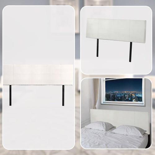 King White PU Leather Bed Headboard Bedhead