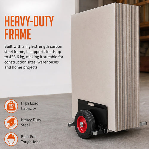 Panel Dolly 453kg Load Capacity Adjustable Clamp Drywall Cart