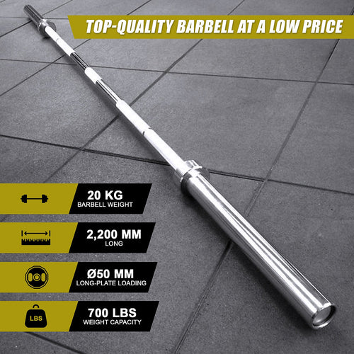 20kg Olympic Barbell 700lb Rated for Powerlifting and Home Gym Training
