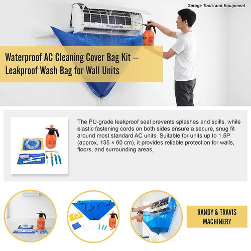 Waterproof AC Cleaning Cover Bag Kit – Leakproof Air Conditioner Wash Bag for Wall-Mounted Units