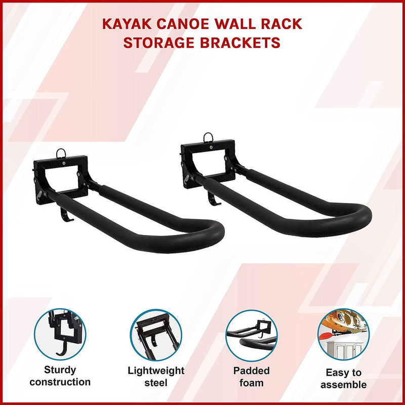 Kayak Canoe Wall Rack Storage Brackets - Outdoor & Leisure > Carriers ...