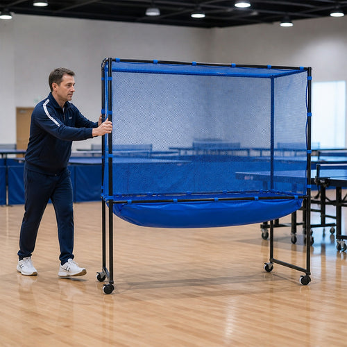 Table Tennis Catch Net with Wheels for Ping Pong Training