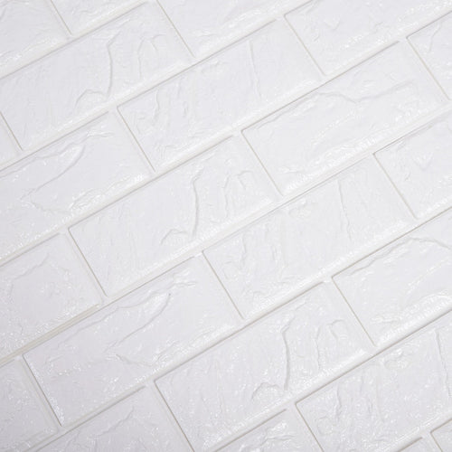 3D Brick Wall Tile Stickers 60x30cm – 50 Pack Peel & Stick Wallpaper Panels for Home Décor