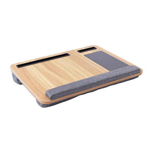 Portable Lap Desk with Mouse Pad & Cushion – Oak Finish Laptop Table