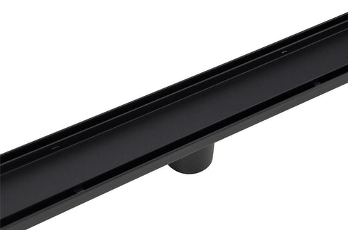 100cm Tile Insert Black Grate Drain w/Centre outlet Floor Waste 