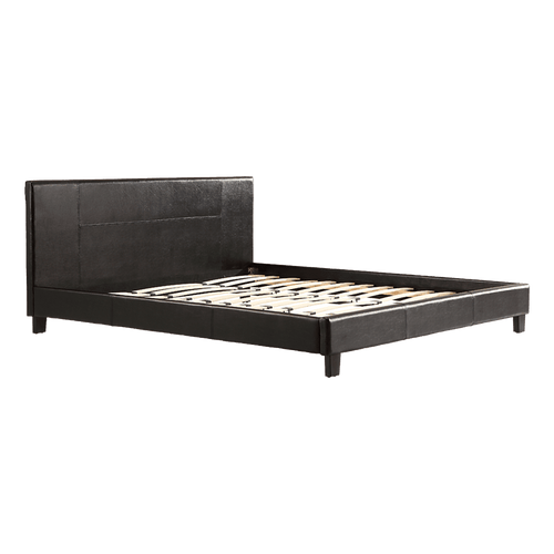 King Bed Frame Brown PU Leather