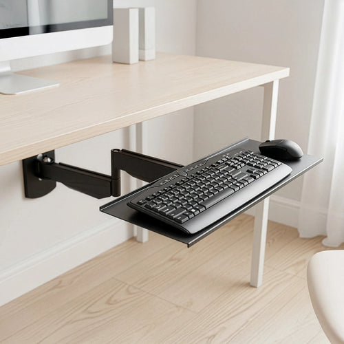 Wall Mount Keyboard Tray – Adjustable Folding Arm Workstation for Home & Office