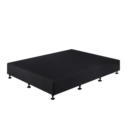 King Single Slatted Ensemble Bed Base - Black Linen Breathable Cover