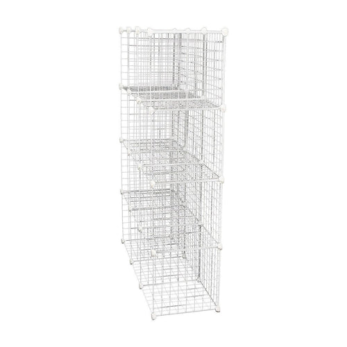 12 Cube Wire Grid Organiser Bookcase Storage Cabinet Wardrobe Closet White