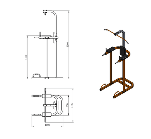 AB Power Tower Dip Chin Push Up Home Gym MultiStation 