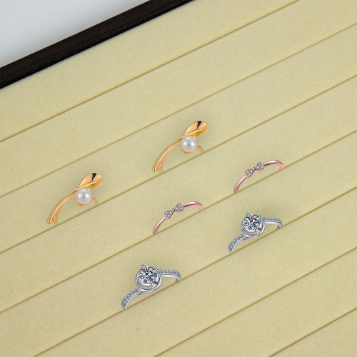 7 Slot Velvet Ring Earring Tray Storage Jewellery Display Display Stackable 