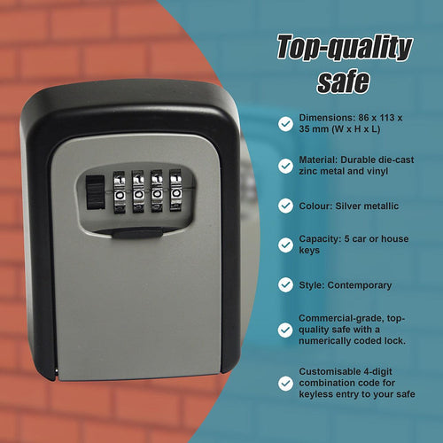 Commercial Grade Lock Wall Mounted Key Safe Storage Lock Box security