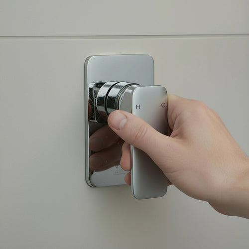 Single Square Shower Bath Mixer Tap Bathroom WATERMARK Approved - Chrome