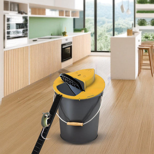 2x Flip N Slide Bucket Lid Mouse Rat Trap Automatic Mouse Trap With Ladder Reusable